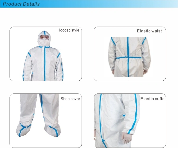 CE/FDA Approved PPE Eo Sterile Medical Disposable Protective Coveralls